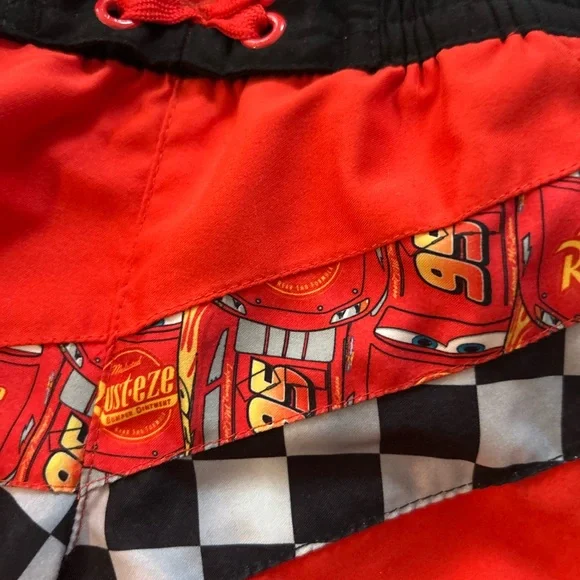 Disney Red and Black Lightning McQueen Swim Trunks. Size 2T - Picture 4 of 6